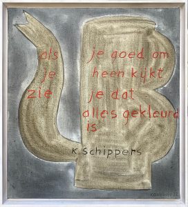 Klaas Gubbels, Als je goed om je heen kijkt...K. Schippers, 55x50cm, 2022, Galerie InDruk