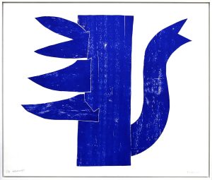 Klaas Gubbels, Ultramarijn, 2023, Houtdruk, oplage 17, 125x150 cm, Galerie InDruk