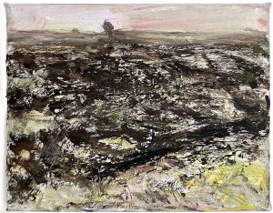 Han Klinkhamer, Z.t. 2022, olieverf op doek, 20x25cm (Landschap met geel), Galerie InDruk, 930 euro