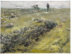 Han Klinkhamer, Z.t. 2022, olieverf op doek, 30x40cm (groen/grijs), Galerie InDruk, 1.530 euro