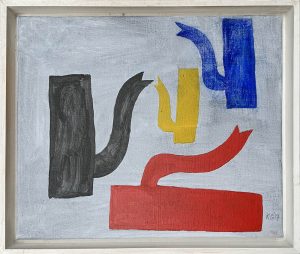 Klaas Gubbels, 'Dansende kannen', Acryl op doek, 25x30cm, 2027 Galerie InDruk