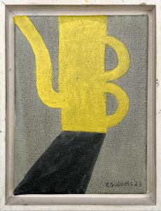 Klaas Gubbels, 'Gele kan met schaduw', Acryl op doek, 24x18cm, 2023 Galerie InDruk