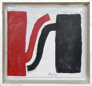 Klaas Gubbels, 'Gespiegelde ketels', Acryl op doek, 18x20cm, 2021, Galerie InDruk