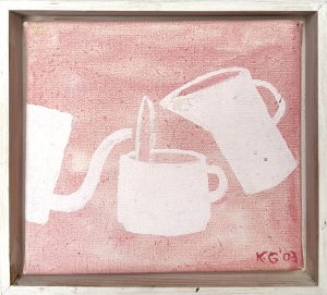 Klaas Gubbels, 'Stilleven in roze', Acryl op doek, 18x20cm, 2003, Galerie InDruk