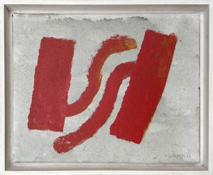 Klaas Gubbels, 'Tegen elkaar in rood', Acryl op doek, 24x30cm, 2022, Galerie InDruk